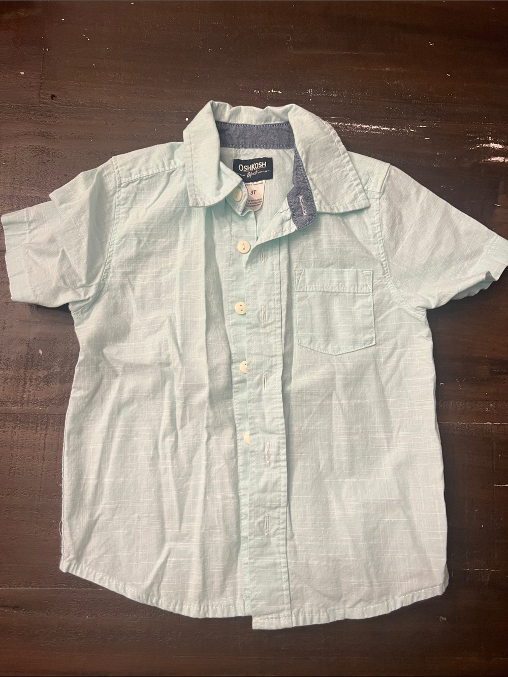 OshKosh B'gosh Light sea foam green Short Sleeve Button-Down Shirt